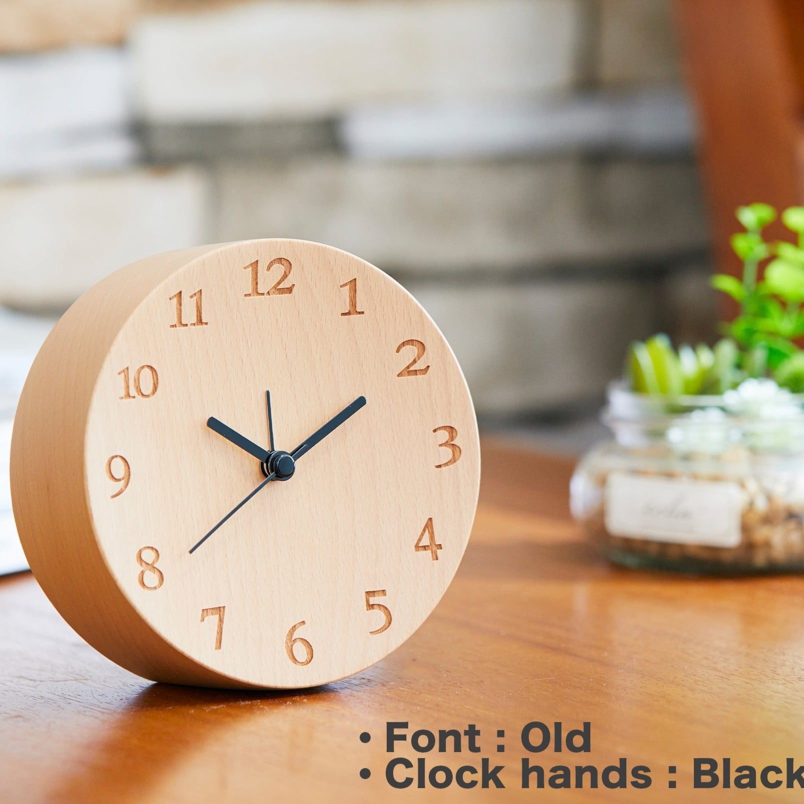 木製置時計 腕時計風置時計 - 置時計