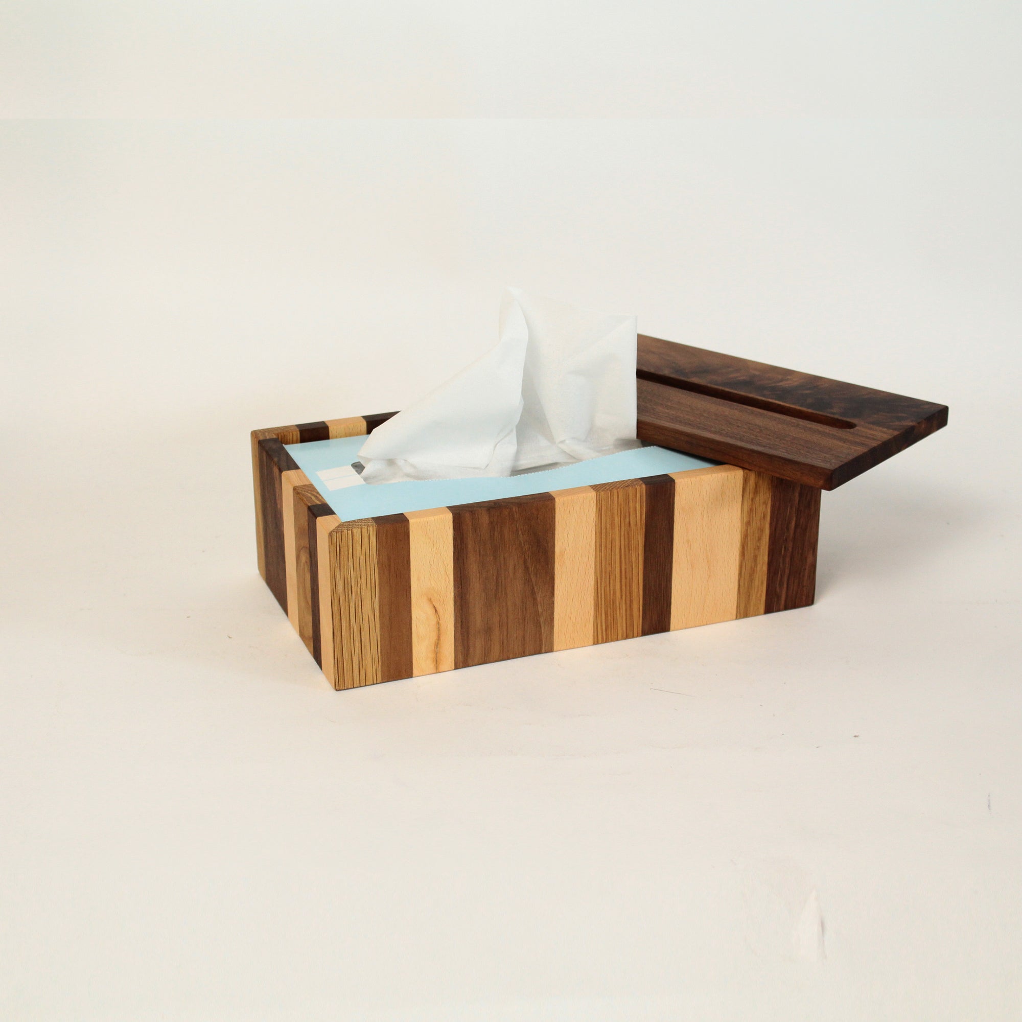 木製 ティッシュケース 天然木 - ティッシュボックス モザイク柄